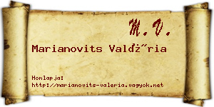 Marianovits Valéria névjegykártya